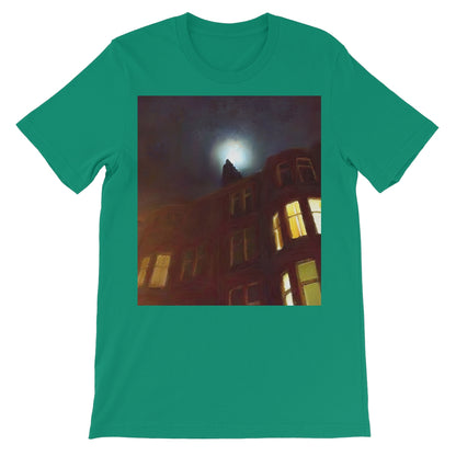 A Moonlit Tenement Unisex Short Sleeve T-Shirt | Scottish Art Gifts