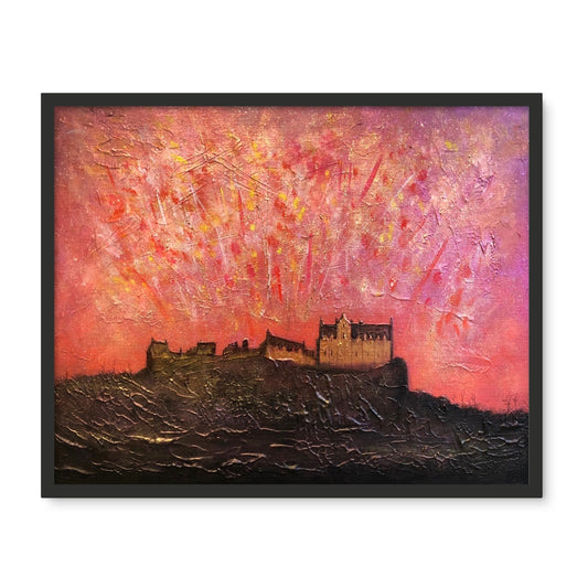 Edinburgh Castle Fireworks Framed Art Tile | Scottish Art Gifts