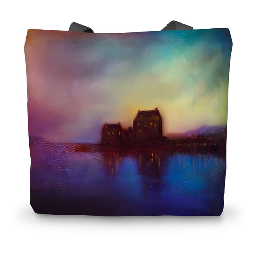 Eilean Donan Castle Sunset Canvas Tote Bag | Scottish Art Gifts
