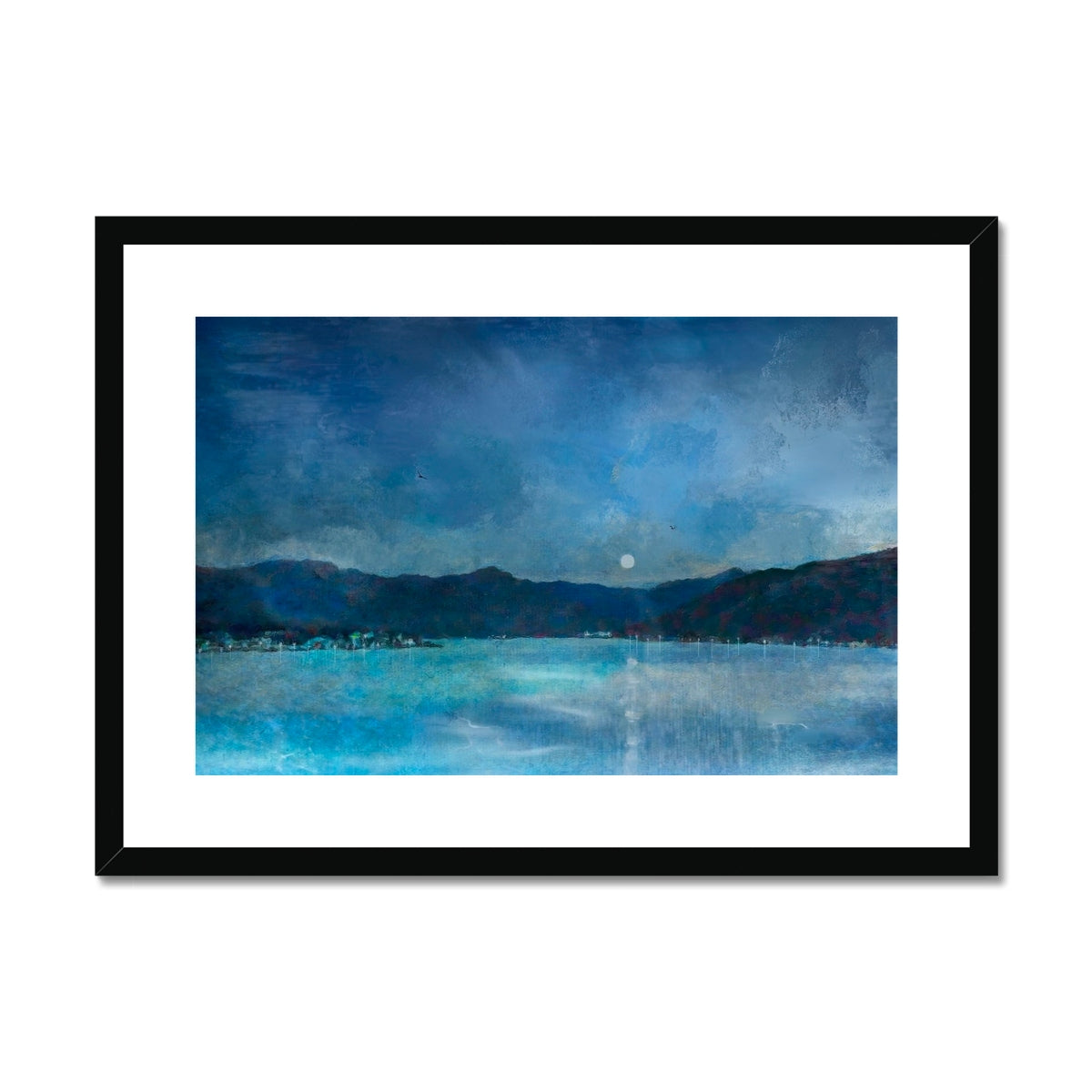 Clyde Winter Morning Moon Painting | Framed & Mounted Prints From Scotland