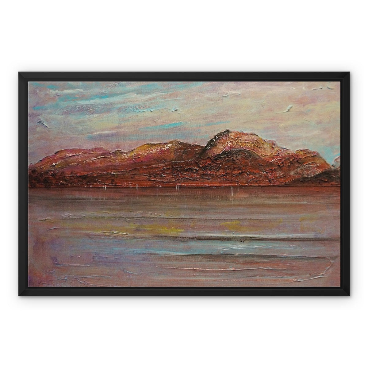 Ben Nevis Painting | Framed Canvas-Floating Framed Canvas Prints-Scottish Lochs & Mountains Art Gallery-24"x18"-Black Frame-White Wrap-Paintings, Prints, Homeware, Art Gifts From Scotland By Scottish Artist Kevin Hunter