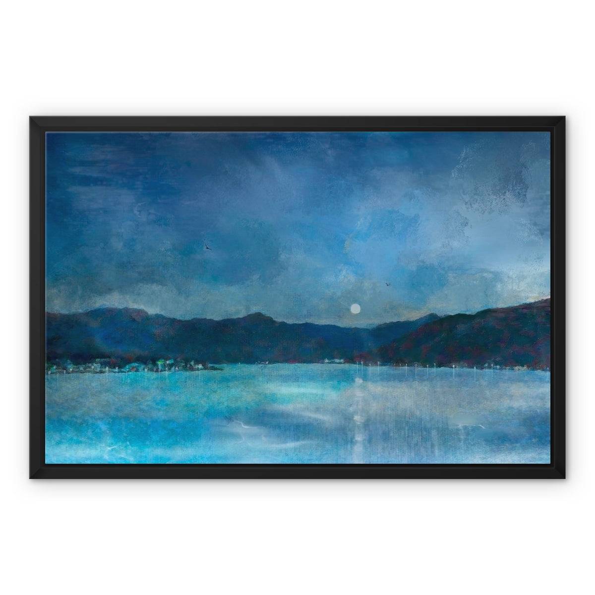 Clyde Winter Morning Moon Painting | Framed Canvas Prints From Scotland