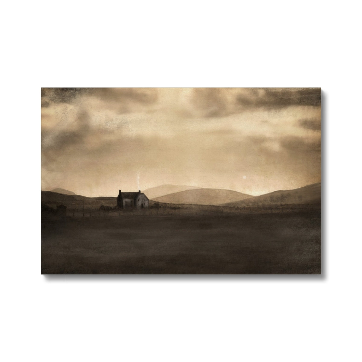 A Moonlit Croft Eco Canvas | Scottish Art Gifts