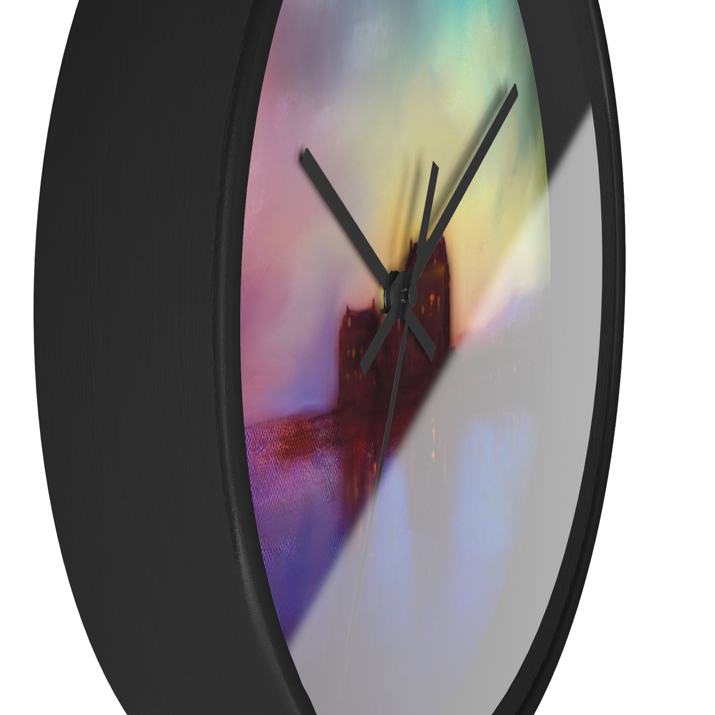 Eilean Donan Castle Sonnenuntergang-Wanduhr | Schottische Kunstgeschenke