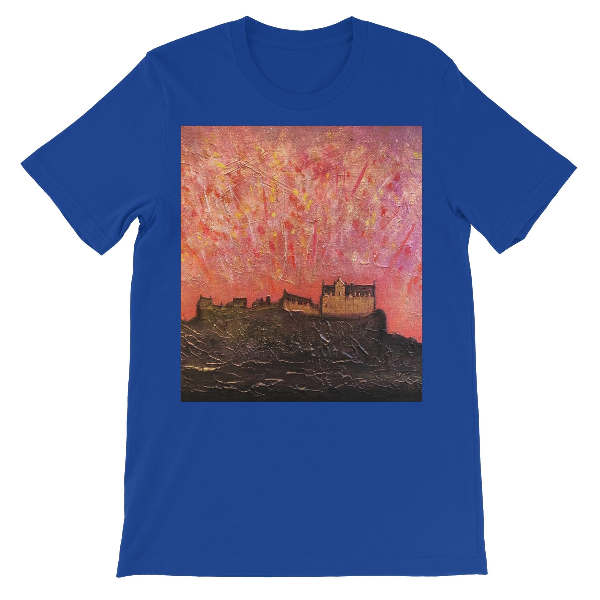 Edinburgh Castle Fireworks Unisex Short Sleeve T-Shirt | Scottish Art Gifts