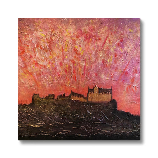 Edinburgh Castle Fireworks Eco Canvas | Scottish Art Gifts