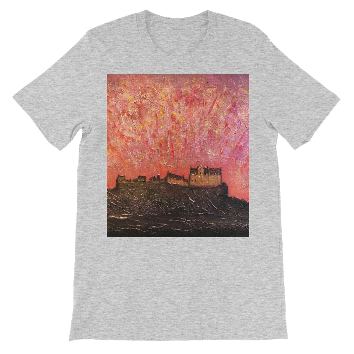 Edinburgh Castle Fireworks Unisex Short Sleeve T-Shirt | Scottish Art Gifts