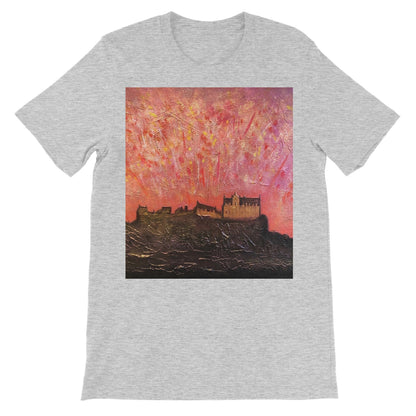 Edinburgh Castle Fireworks Unisex Short Sleeve T-Shirt | Scottish Art Gifts