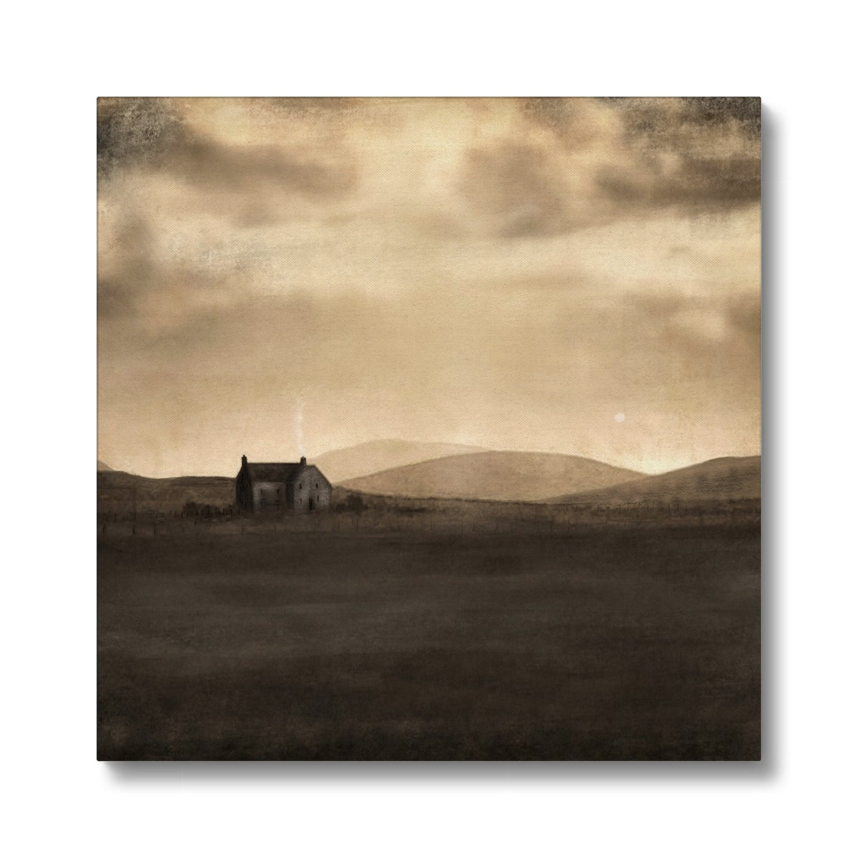A Moonlit Croft Eco Canvas | Scottish Art Gifts