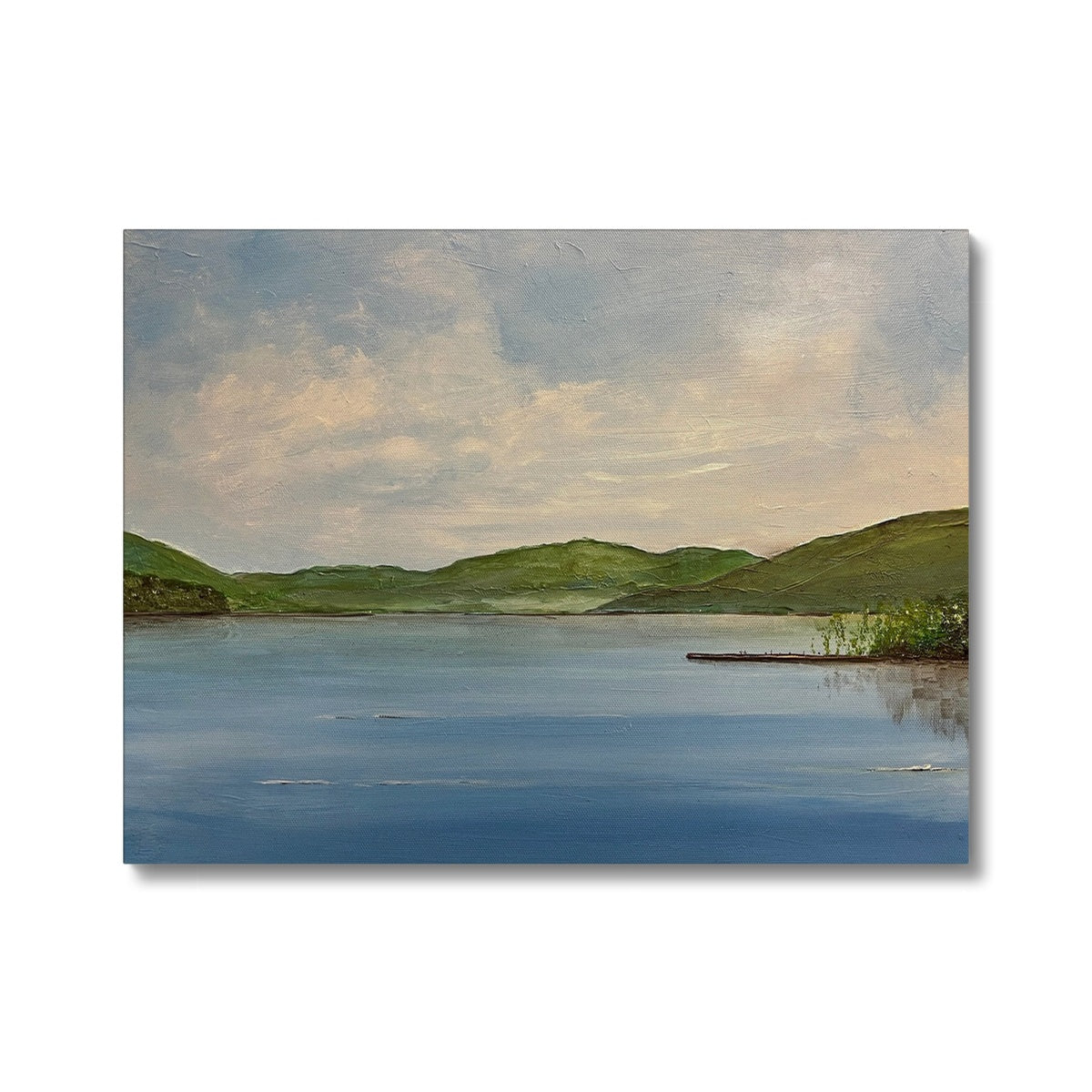 Loch Tay ii Painting | Canvas-Contemporary Stretched Canvas Prints-Scottish Lochs & Mountains Art Gallery-24"x18"-Paintings, Prints, Homeware, Art Gifts From Scotland By Scottish Artist Kevin Hunter