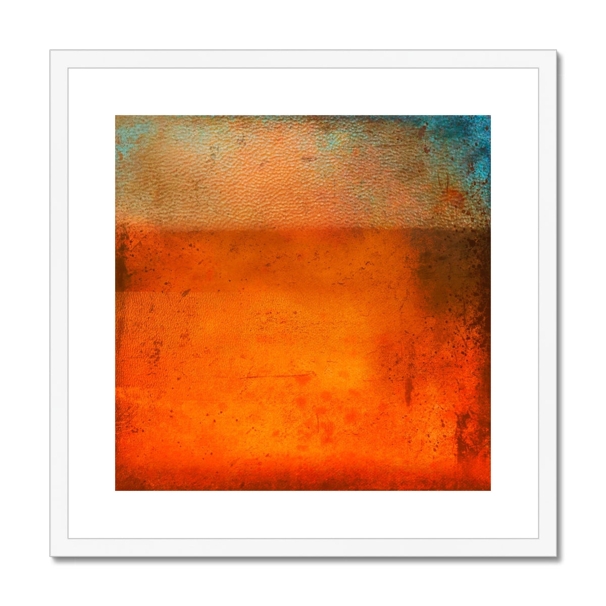 Sunset Horizon Abstract Painting | Framed & Mounted Prints From Scotland-Framed & Mounted Prints-Abstract & Impressionistic Art Gallery-20"x20"-White Frame-Paintings, Prints, Homeware, Art Gifts From Scotland By Scottish Artist Kevin Hunter