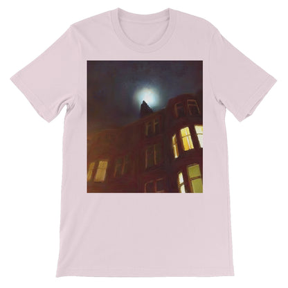 A Moonlit Tenement Unisex Short Sleeve T-Shirt | Scottish Art Gifts