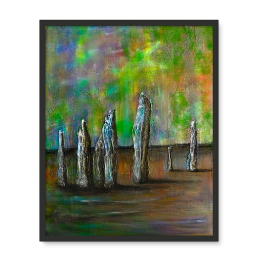 Callanish Northern Lights Lewis Framed Art Tile | Scottish Art Gifts
