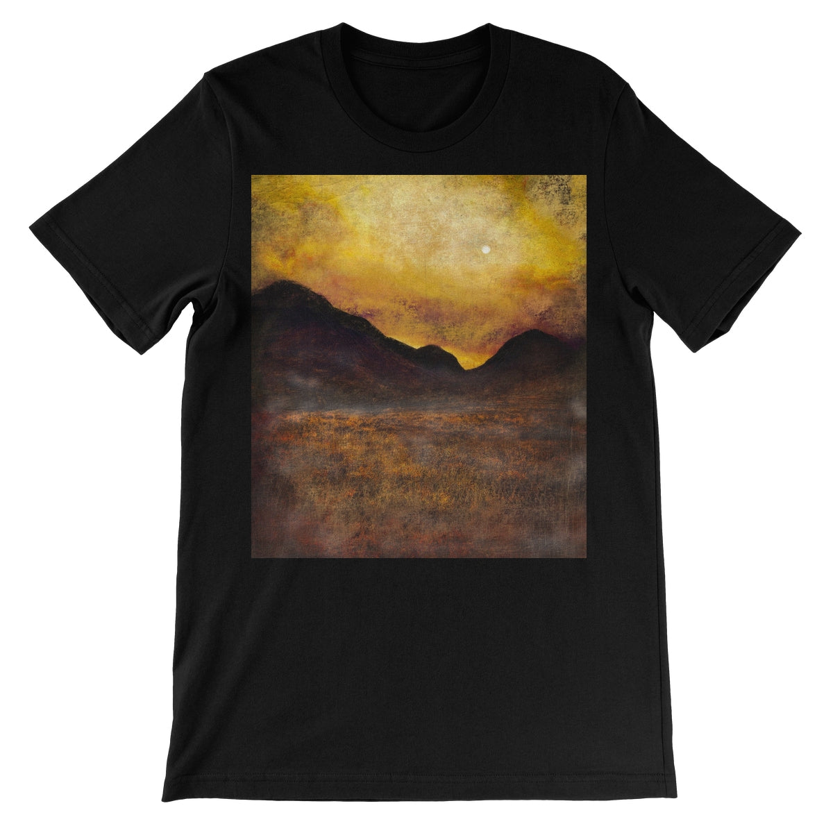 Glencoe Moonlight Unisex Short Sleeve T-Shirt | Scottish Art Gifts