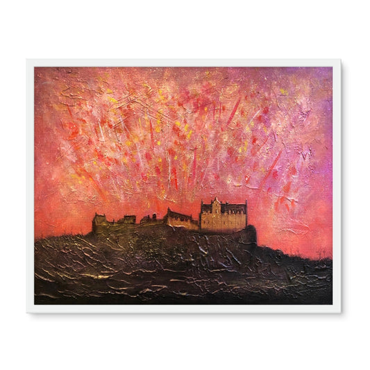 Edinburgh Castle Fireworks Framed Art Tile | Scottish Art Gifts