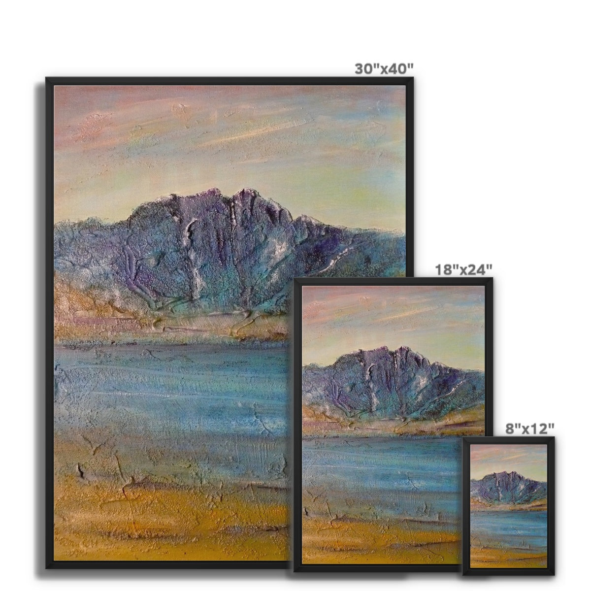 Torridon Painting | Framed Canvas From Scotland-Floating Framed Canvas Prints-Scottish Lochs & Mountains Art Gallery-Paintings, Prints, Homeware, Art Gifts From Scotland By Scottish Artist Kevin Hunter