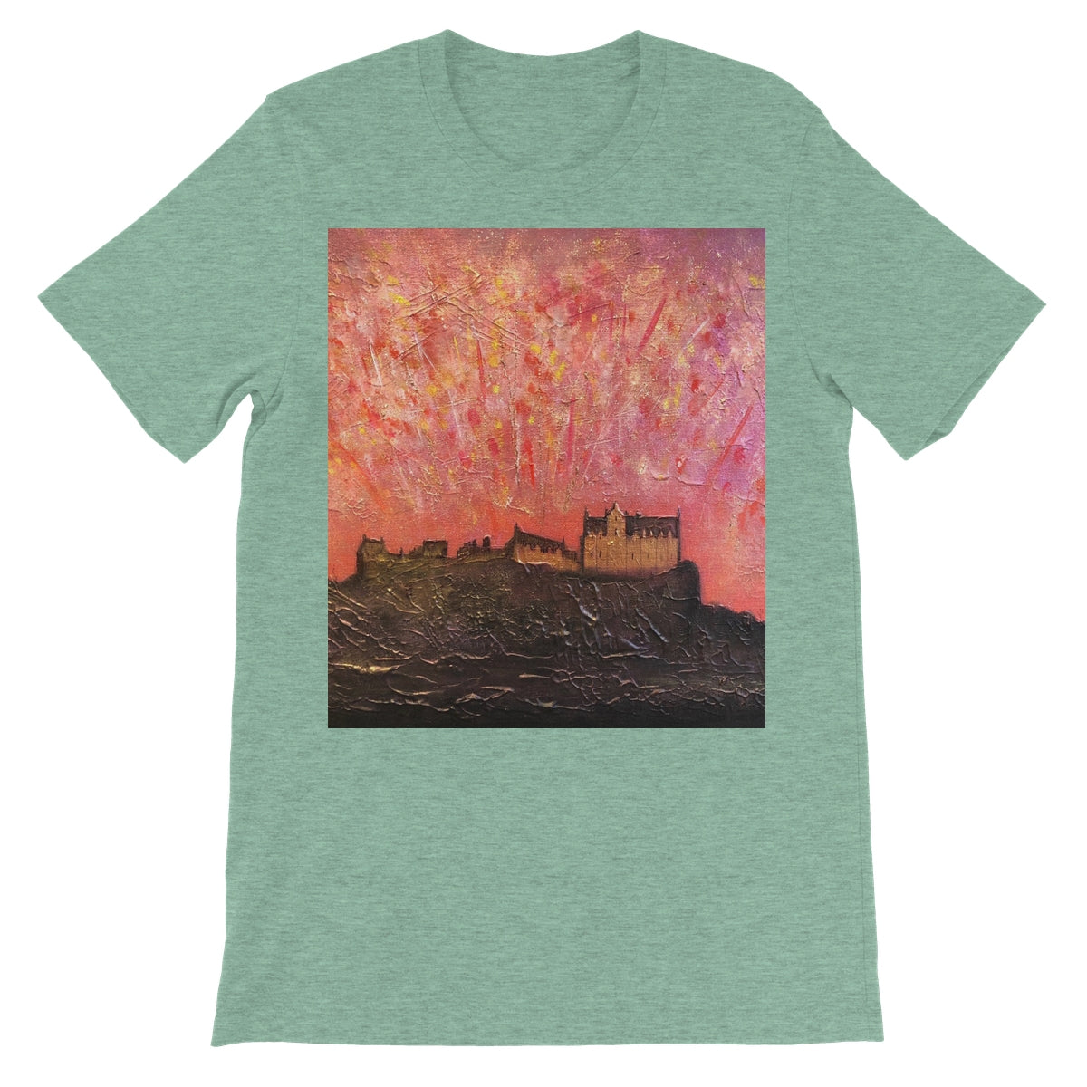 Edinburgh Castle Fireworks Unisex Short Sleeve T-Shirt | Scottish Art Gifts