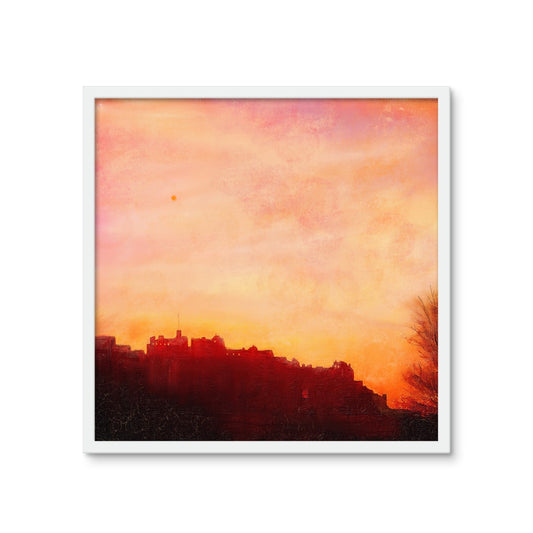 Edinburgh Castle Sunset Framed Art Tile | Scottish Art Gifts