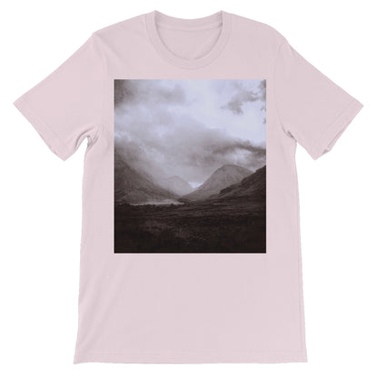 Glencoe Mist Unisex Short Sleeve T-Shirt | Scottish Art Gifts