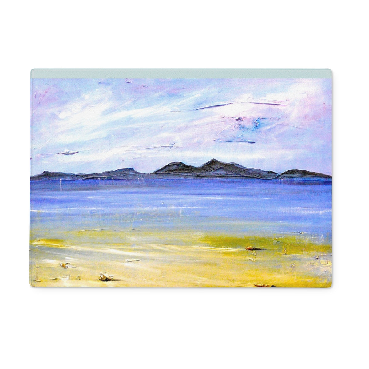 Camusdarach Beach Arisaig Glass Chopping Board | Scottish Art Gifts