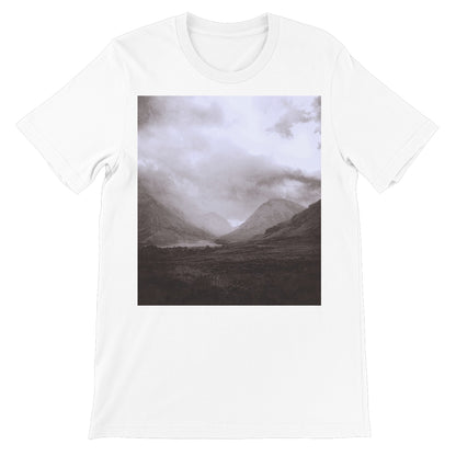 Glencoe Mist Unisex Short Sleeve T-Shirt | Scottish Art Gifts