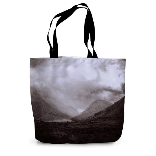 Glencoe Mist Canvas Tote Bag | Scottish Art Gifts