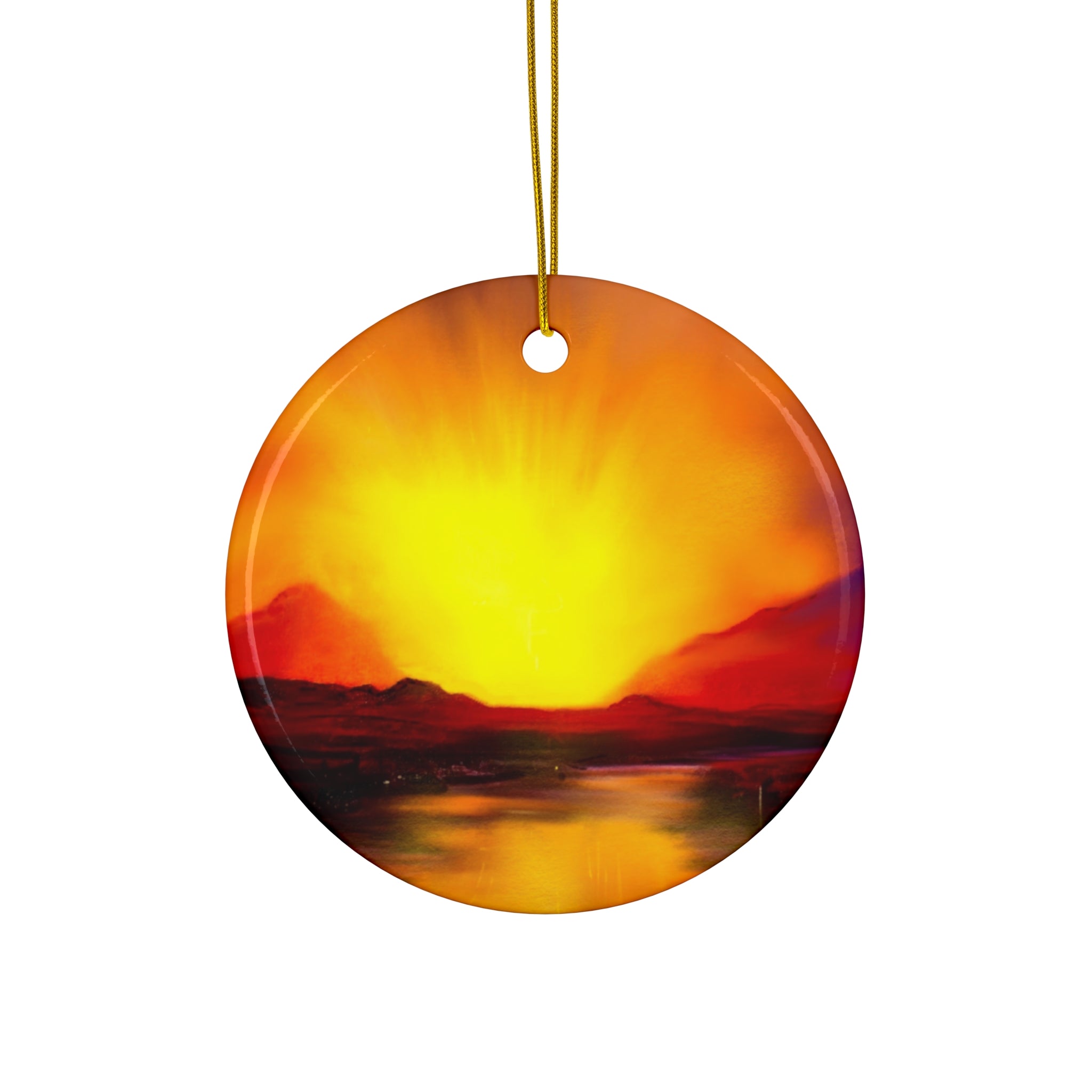 Skye Sunset Ceramic Ornament.