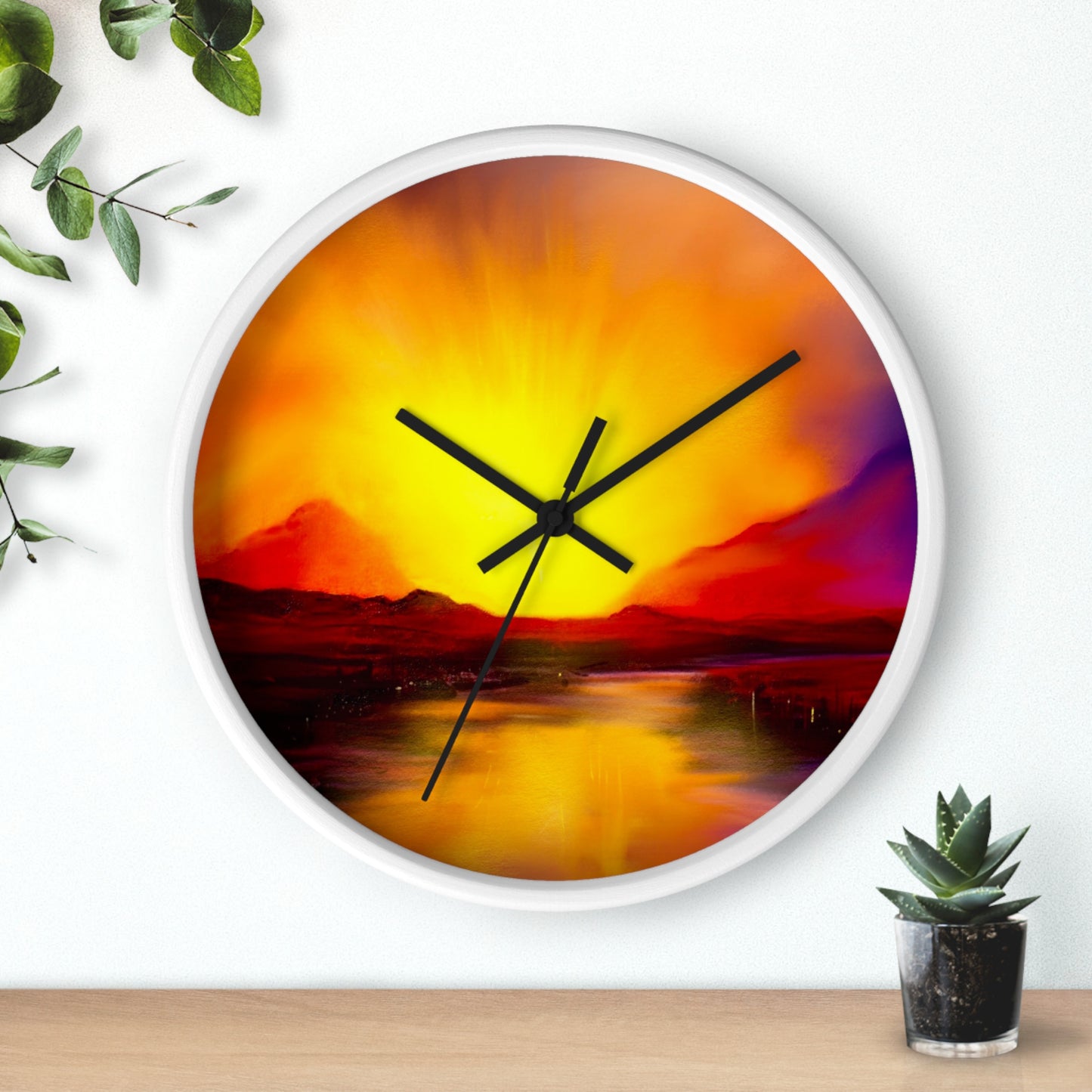 Reloj de pared con puesta de sol en Skye | Regalos de arte escocés