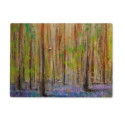 Highland Bluebells Glass Chopping Board | Scottish Art Gifts