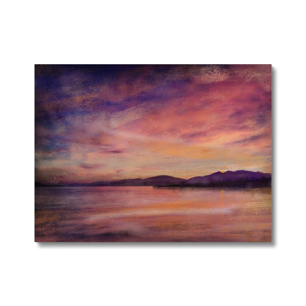 Loch Linnhe Dusk Painting | Canvas From Scotland-Contemporary Stretched Canvas Prints-Scottish Lochs & Mountains Art Gallery-24"x18"-Paintings, Prints, Homeware, Art Gifts From Scotland By Scottish Artist Kevin Hunter