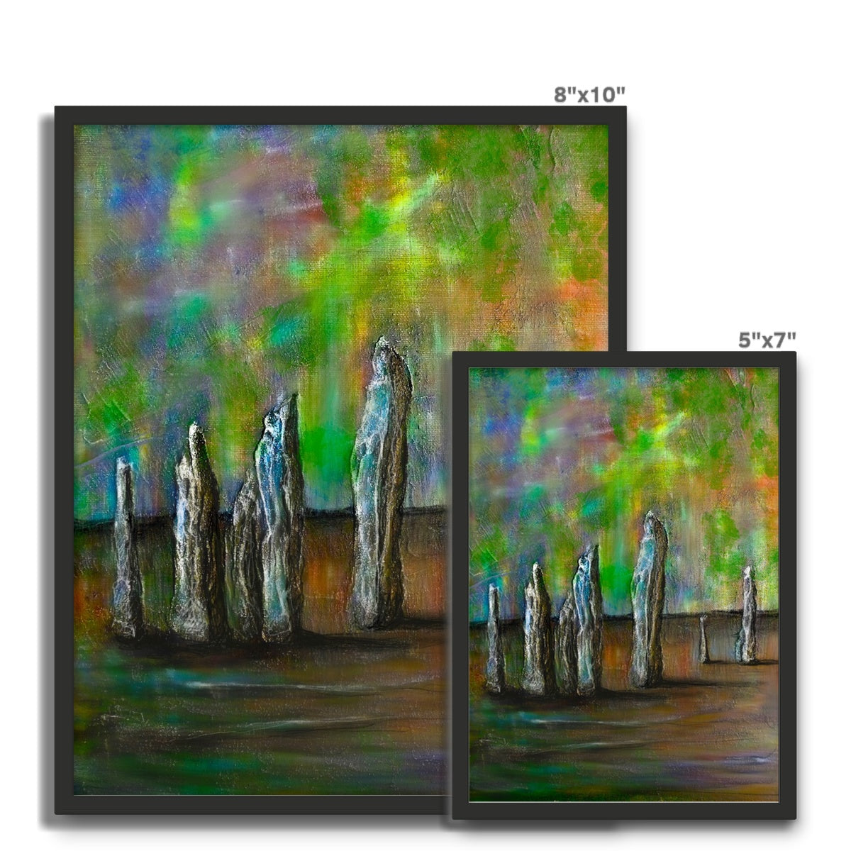Callanish Northern Lights Lewis Framed Art Tile | Scottish Art Gifts