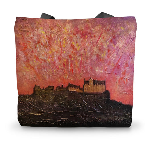 Edinburgh Castle Fireworks Canvas Tote Bag | Scottish Art Gifts