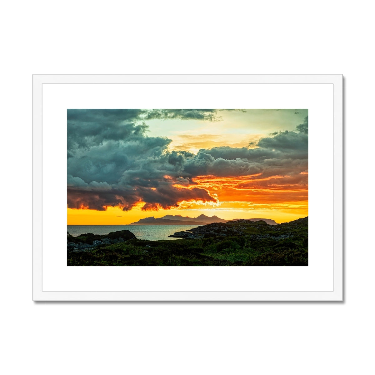 Sunset Over Skye From Ardtoe Scottish Landscape Photography | Framed & Mounted Print