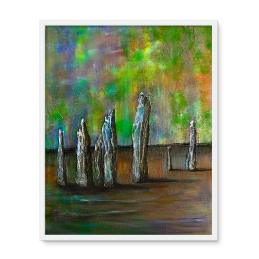 Callanish Northern Lights Lewis Framed Art Tile | Scottish Art Gifts