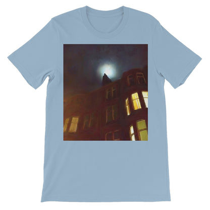 A Moonlit Tenement Unisex Short Sleeve T-Shirt | Scottish Art Gifts