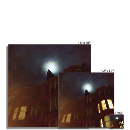 A Moonlit Tenement C-Type Print | Scottish Art Gifts
