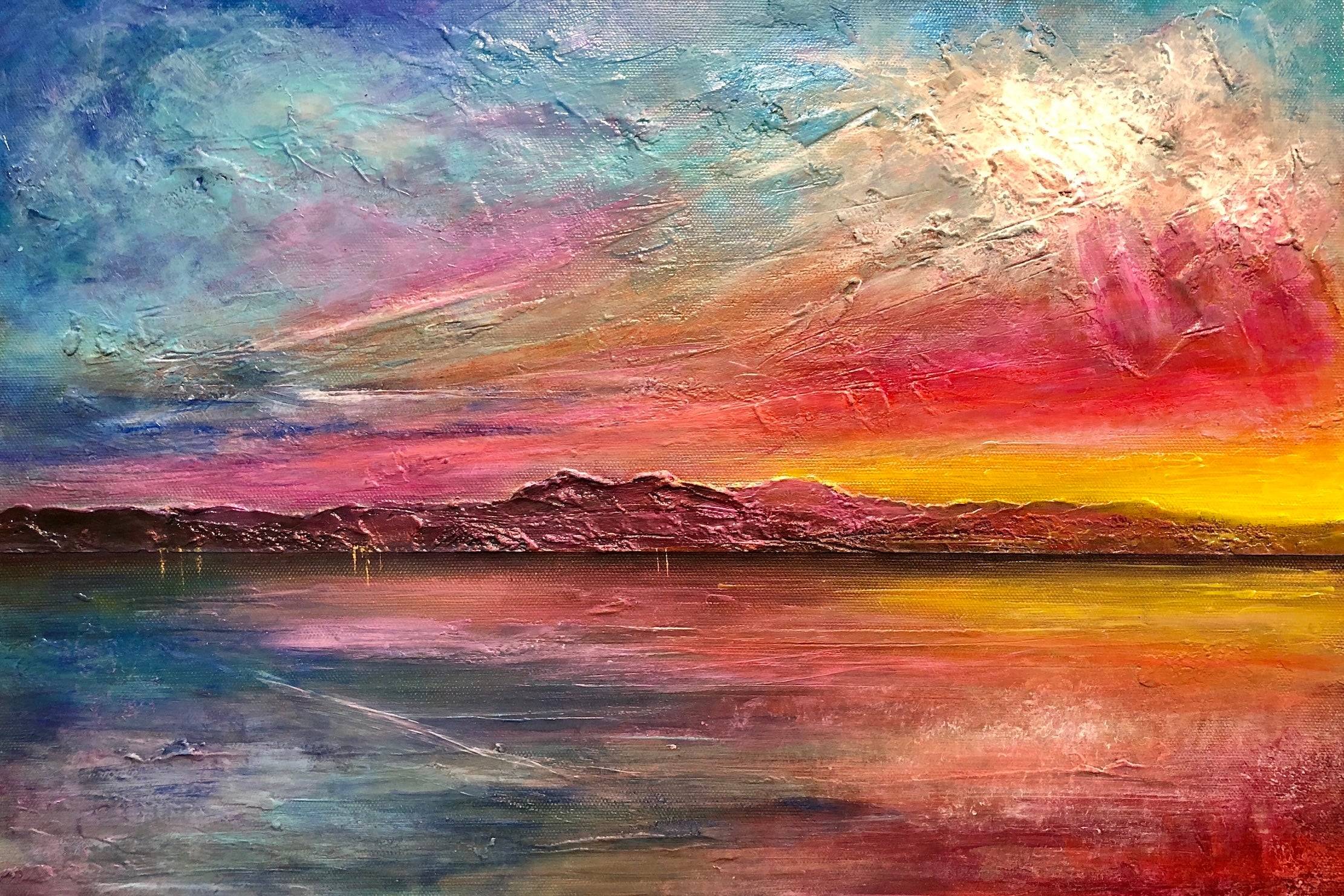 Arran Sunset ii Statement Interior Wall Art Canvas