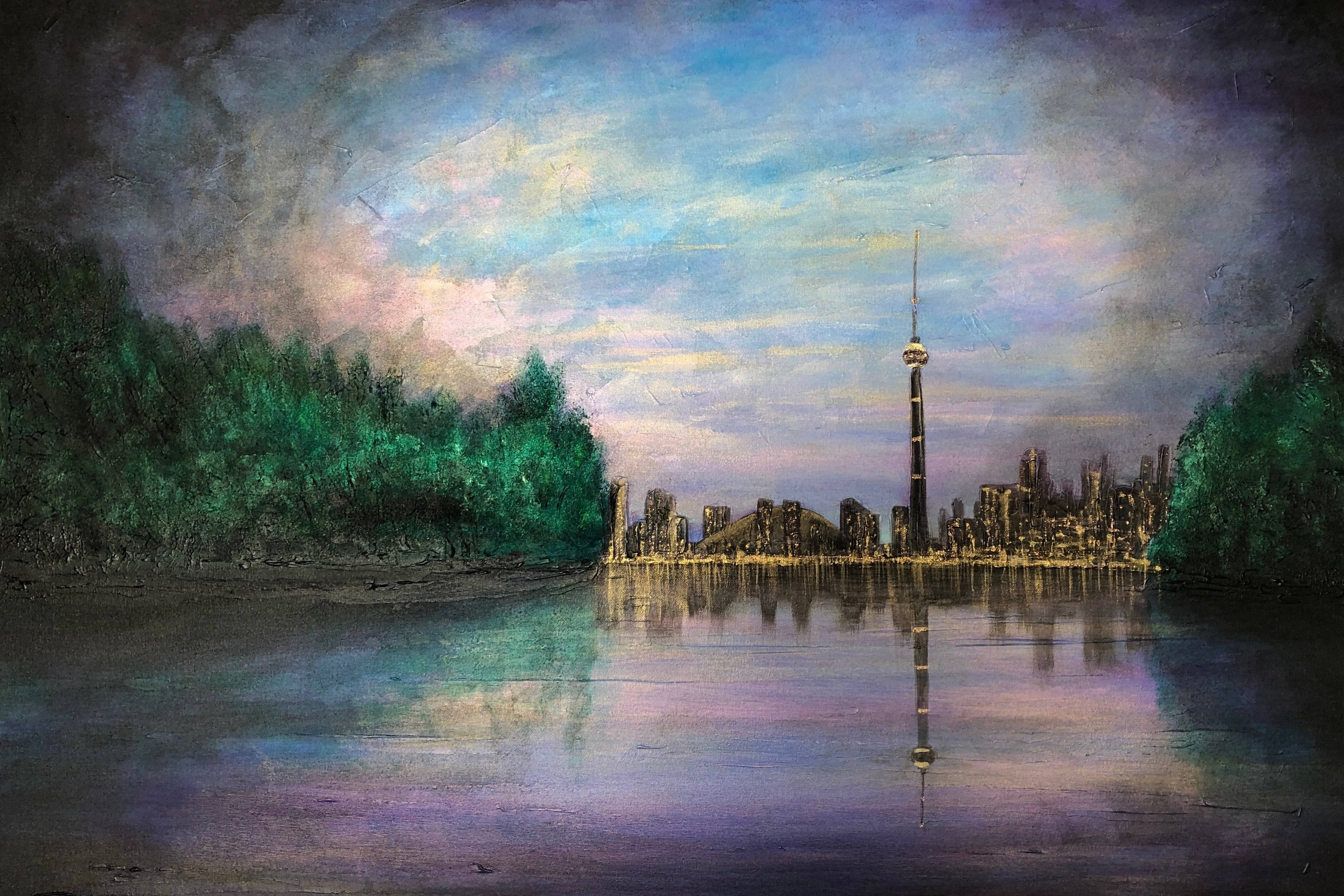 Toronto Last Light Statement Interior Wall Art Canvas