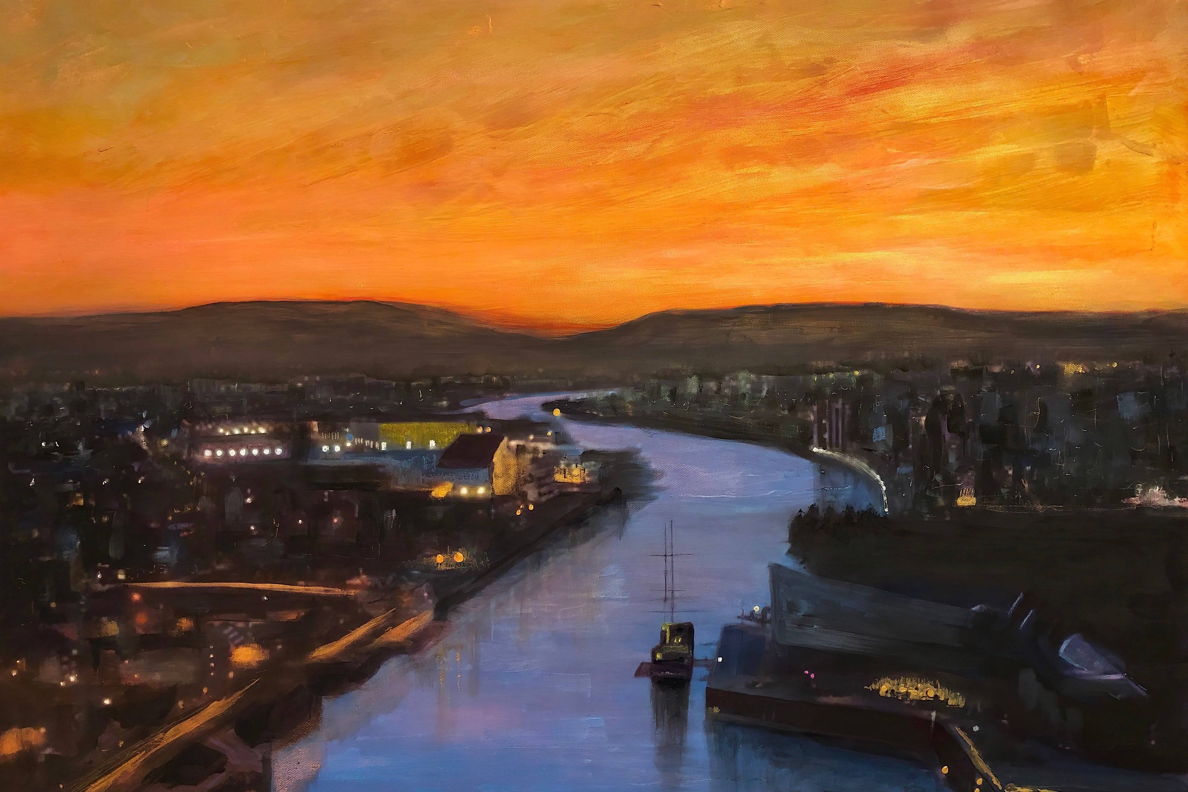 Glasgow Harbour Looking West Statement Interior Wall Art Canvas