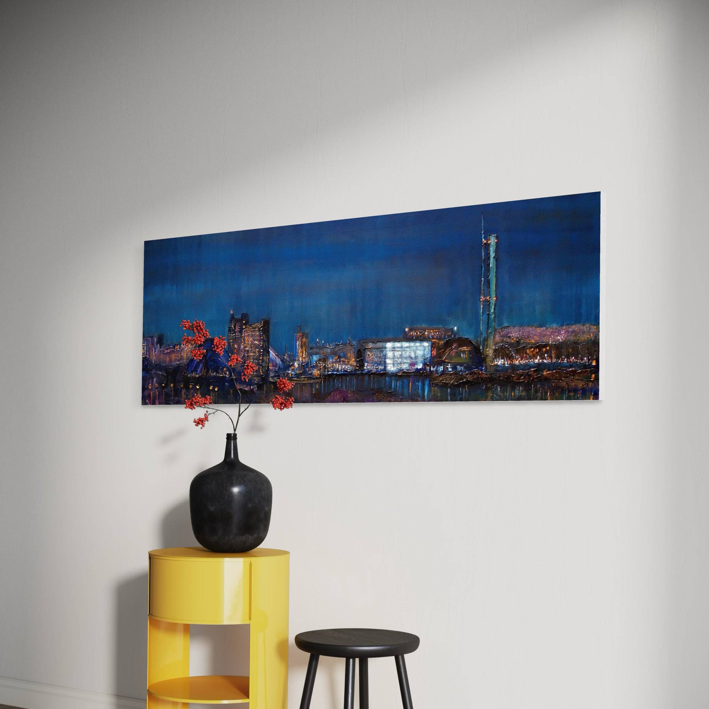 Glasgow Harbour Panoramic Statement Interior Wall Art Canvas