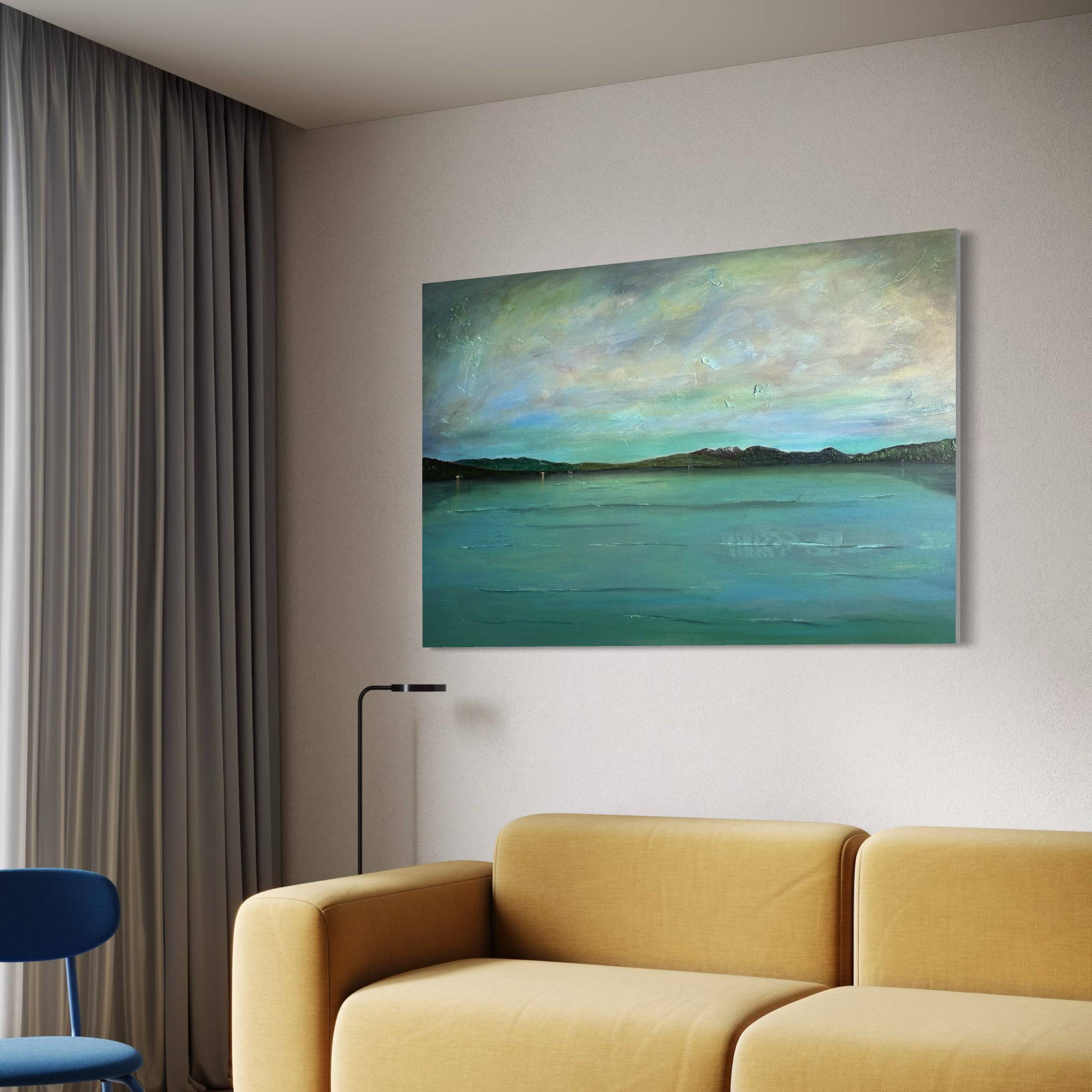 An Emerald Loch Lomond Statement Interior Wall Art Canvas