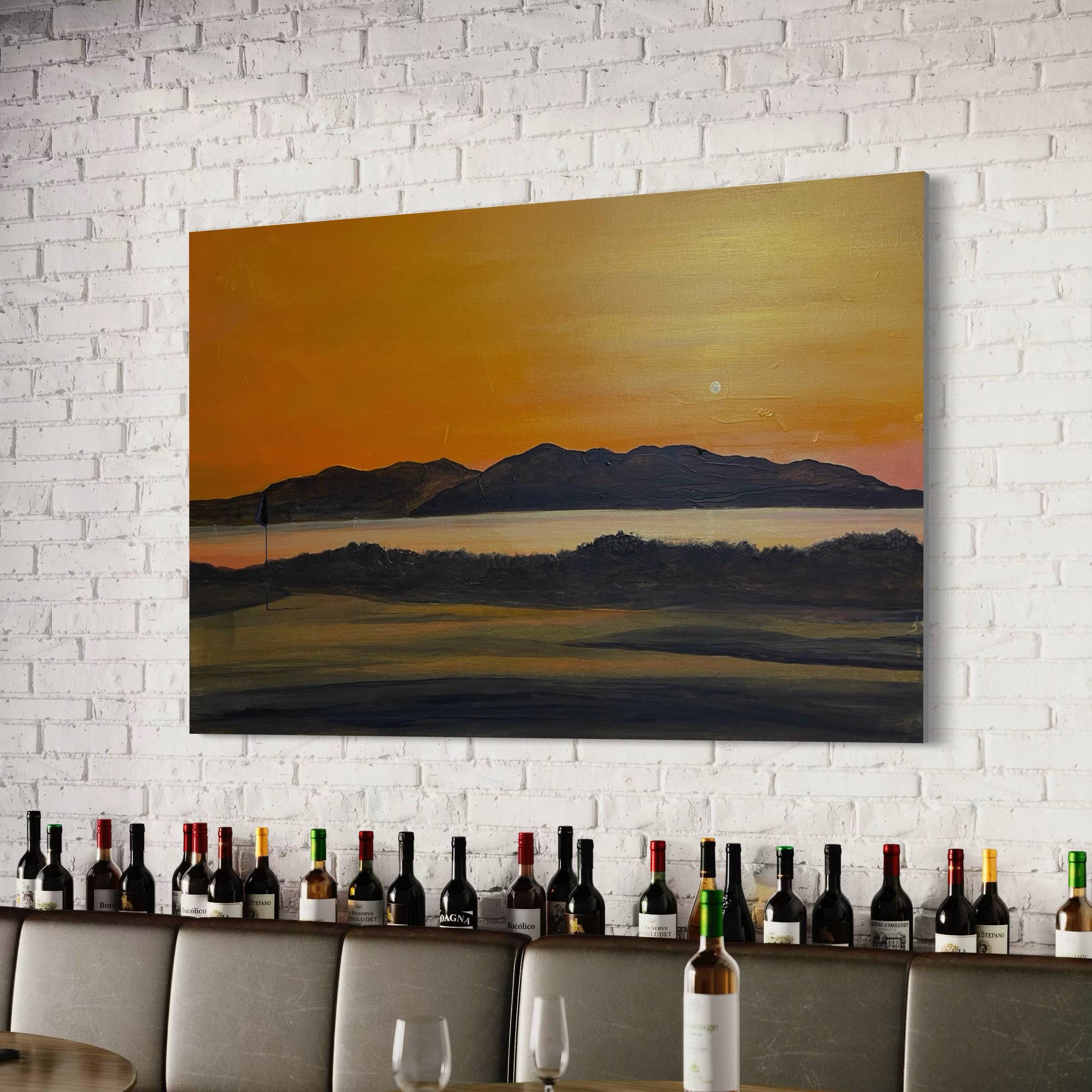 Arran & The 5th Green Royal Troon Golf Course Statement Interior Wall Art Canvas