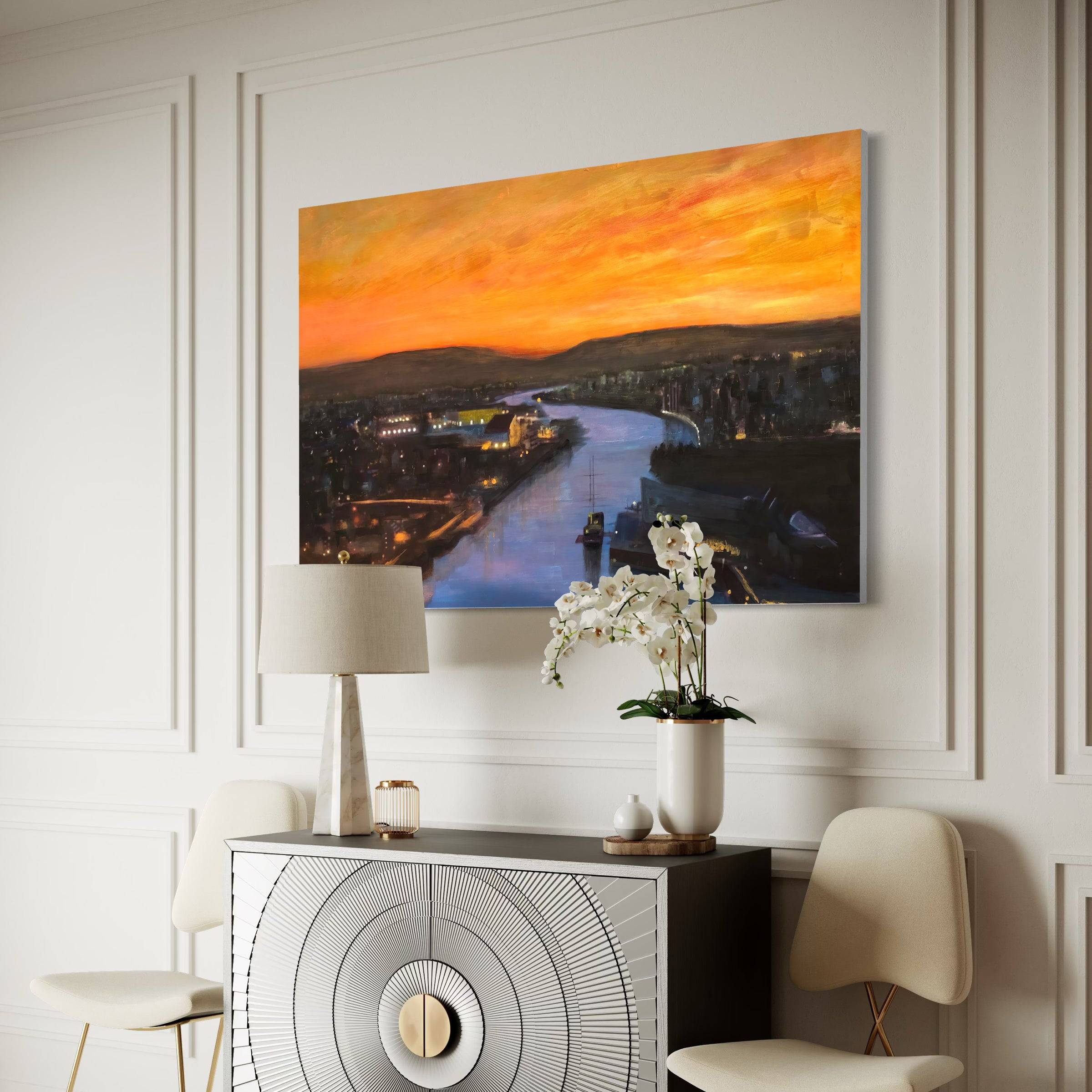 Glasgow Harbour Looking West Statement Interior Wall Art Canvas