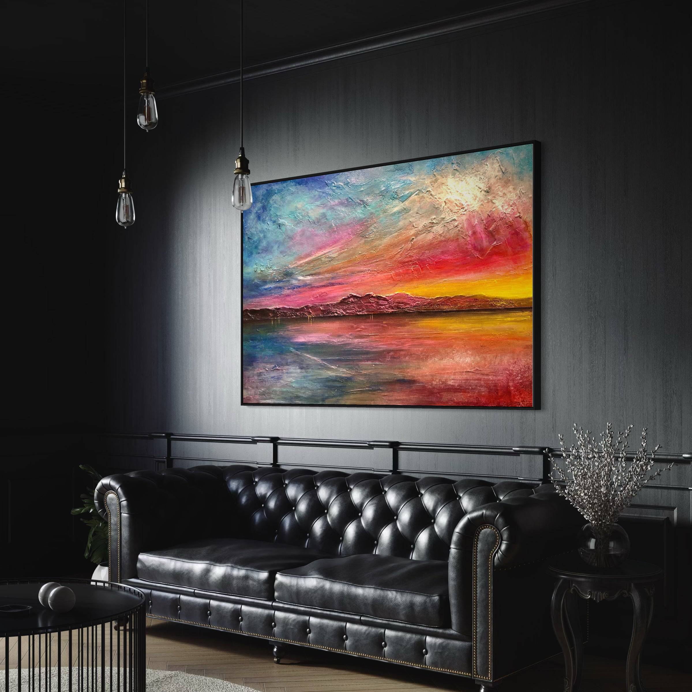 Arran Sunset ii Statement Interior Wall Art Canvas