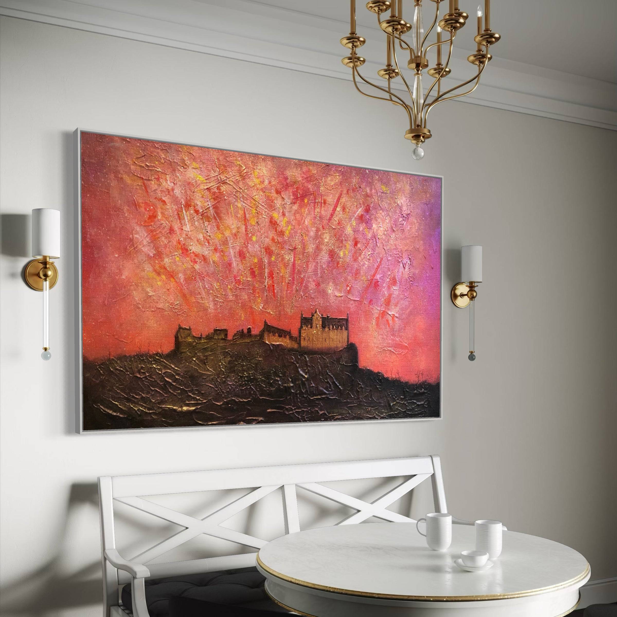 Edinburgh Castle Fireworks Statement Interior Wall Art Canvas