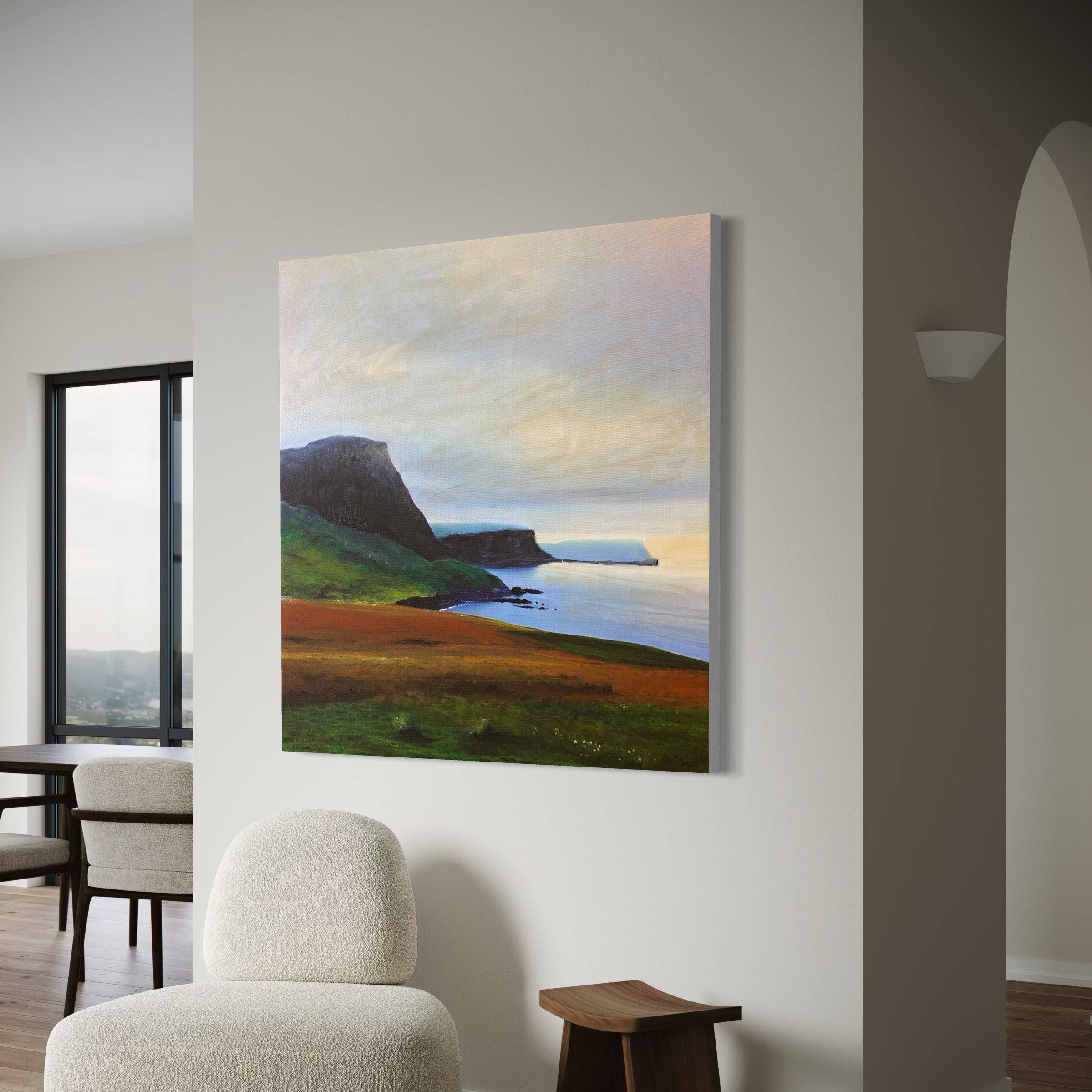 Neist Point Cliffs Skye Statement Interior Wall Art Canvas