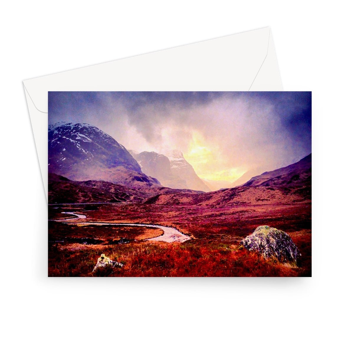 A Brooding Glencoe Scottish Art Gifts Greeting Card from my Glencoe Art Gallery Art Gallery Collection