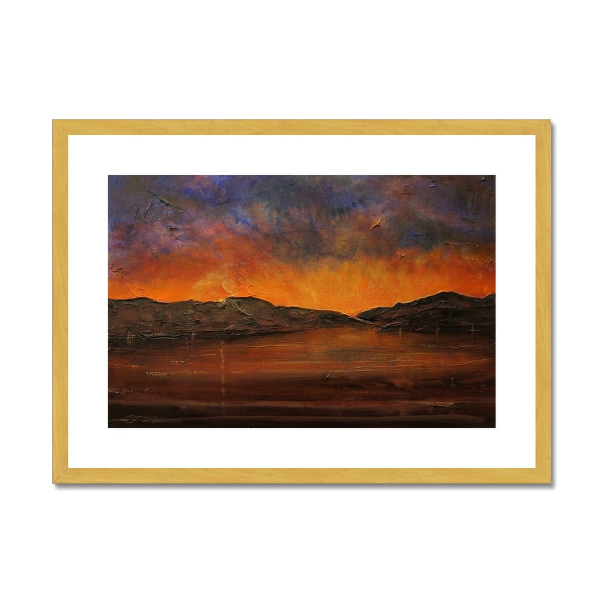 A Brooding River Clyde Dusk Painting | Antique Framed & Mounted Prints From Scotland