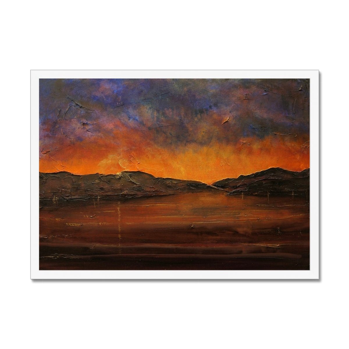 A Brooding River Clyde Dusk Painting | Framed Prints From Scotland