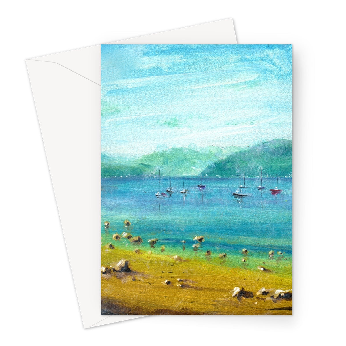 A Clyde Summer Day Scottish Art Gifts Greeting Card from my River Clyde Art Gallery Art Gallery Collection